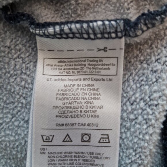 Adidas Original blue jeans Trefoil logo Pullover Hoodie Womens Size L - Picture 9 of 9